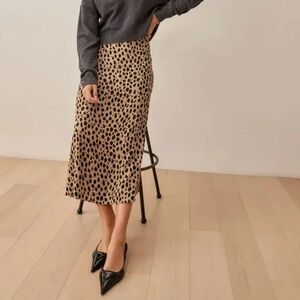 Reformation Bea Skirt Bobacat Print XS Size 0